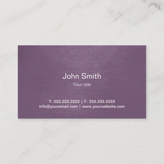 Koch Eleganter Lila Catering Visitenkarte (Rückseite)
