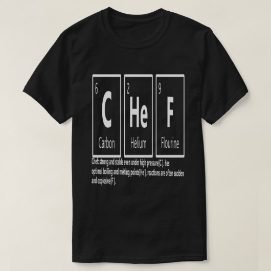 Koch Elements Beruflich Cook Geschenkidee T-Shirt (Design vorne)