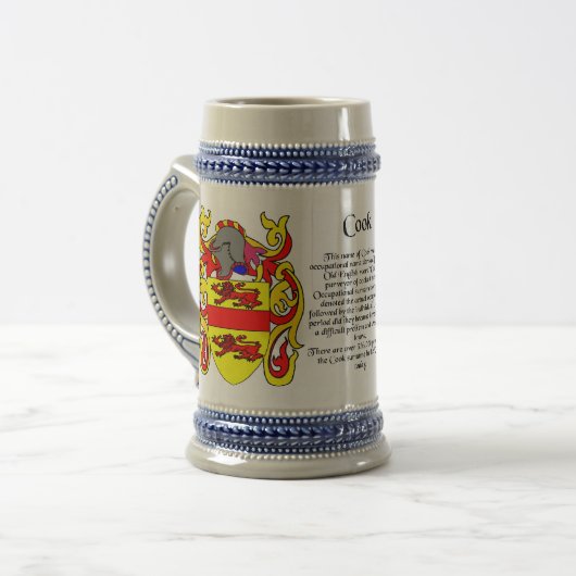 Koch-Familienwappen Stein Bierglas (Vorderseite Links)