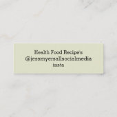 Koch/Feinschmecker/Rezepte/Social Media Business C Mini Visitenkarte (Rückseite)