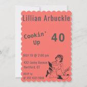 Koch 🎉 Funny Cook 40. Geburtstag Einladung (Rückseite)