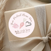 Koch für Bäckereien Etikett Pink-Pipettenbeutel Runder Aufkleber