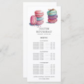 Koch für Bäckereien Menükarte (Vorne/Hinten)