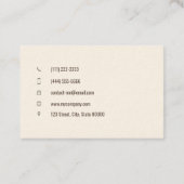 Koch für Bäckereien Visitenkarte (Rückseite)