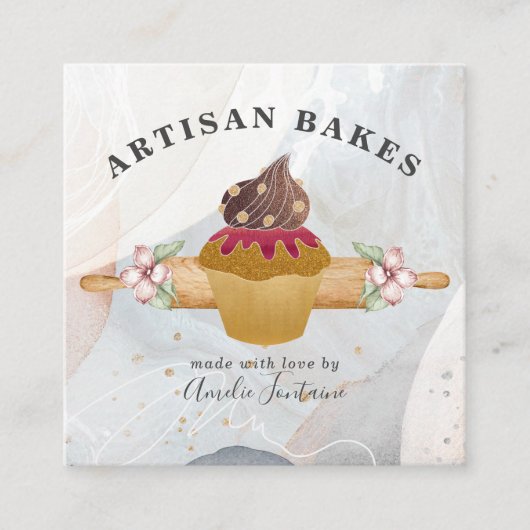 Koch für Backwaren Quadratische Visitenkarte (Vorderseite)