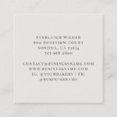 Koch für Backwaren Quadratische Visitenkarte (Rückseite)