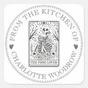 Koch für Backwaren Tarot Lebensmittelkennzeichnung Quadratischer Aufkleber