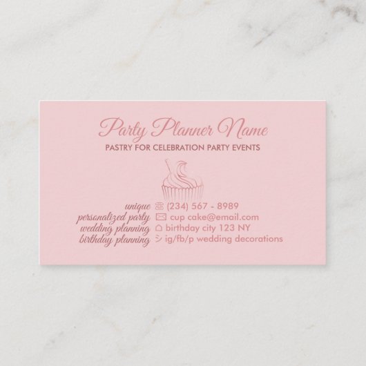 Koch für Backwaren Visitenkarte (Rückseite)