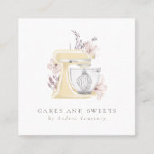 Koch für Blumengebäck Mixer Kuchen Quadratische Visitenkarte (Vorderseite)