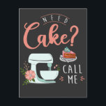 Koch für Funny Cake Konditorei Postkarte<br><div class="desc">Funny Bakery Spaß für Cupcake Baker. Funny Cake Baker Konditorei Koch Zitat.</div>