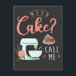 Koch für Funny Cake Konditorei Postkarte<br><div class="desc">Funny Bakery Spaß für Cupcake Baker. Funny Cake Baker Konditorei Koch Zitat.</div>