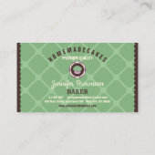 Koch für grünbraunen geometrischen Cupcake Visitenkarte (Rückseite)