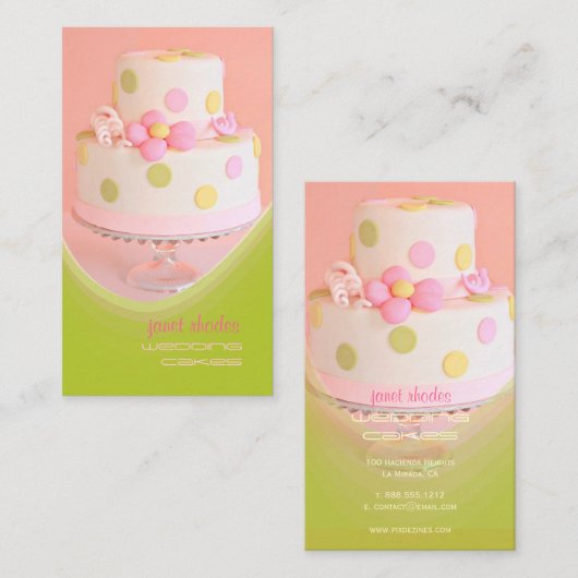 Koch für Hochzeitskuchen Visitenkarte (Vorne/Hinten)