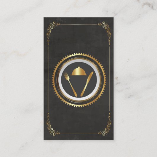 Koch, für Restaurant-Geschäfts-Karten-Gold sorgend Visitenkarte (Vorderseite)