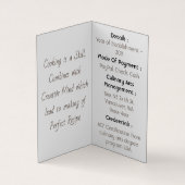 Koch für Zuhause Cooking Standard Semi Gloss Visitenkarten (Innenseite)