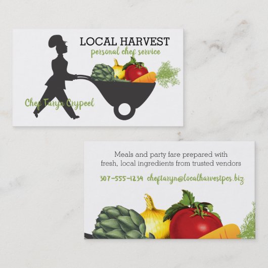 Koch-Gemüsegroßbarren-Catering Visitenkarte (Vorne/Hinten)