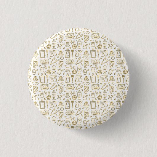 Koch-Geschenk | Glück ist der Geschmack des Lebens Button (Vorderseite)