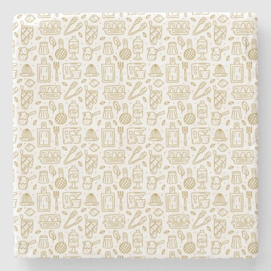 Koch-Geschenk | Glück ist der Geschmack des Lebens Steinuntersetzer (Vorderseite)