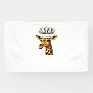 Koch Giraffe - Niedliche Giraffe in einem Koch-Hut Banner