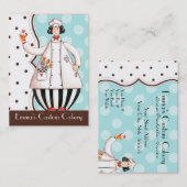 Koch Girl Bus. Karte - braun mit schwarzem Haar (Vorne/Hinten)