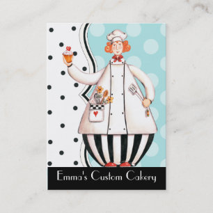 Koch Girl Cupcake Business Card - Rot-Orange Haar Visitenkarte