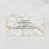 Koch Gold Knife Catering Moderner weißer Marmor Visitenkarte (Rückseite)
