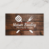 Koch | GRILLEN Kochen | Holzrahmen Visitenkarte (Vorderseite)