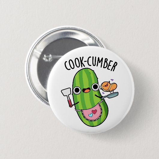 Koch-Gurke Funny Cucumber Pun Button (Vorne & Hinten)