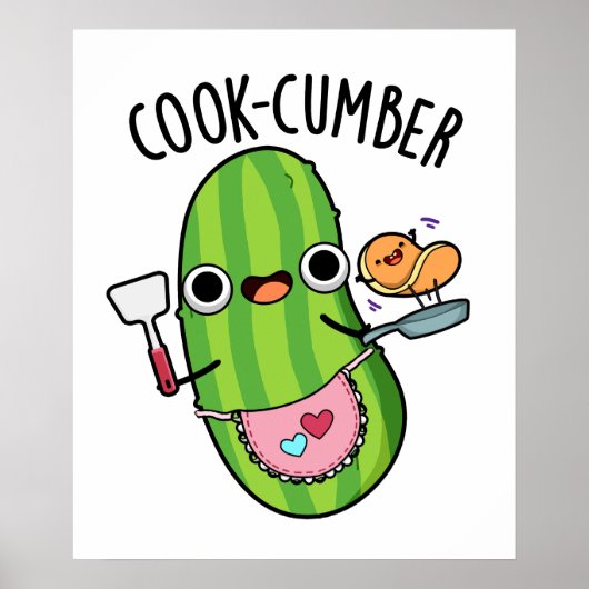 Koch-Gurke Funny Cucumber Pun Poster (Vorne)