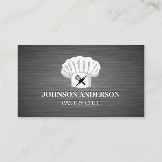 Koch Hat Button rollen und Whisk | Metall-Hintergr Treuekarte (Vorderseite)