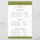Koch Hat Catering Menu Flyer (Vorne)
