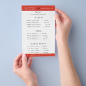 Koch Hat Catering Menu Flyer (Handgriff)