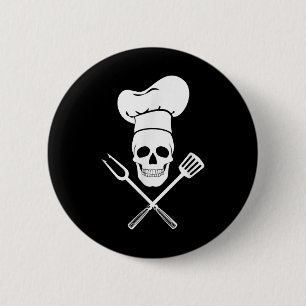 Koch Hat Cook Skull Kitchen Grillen Barbecue Tools Button