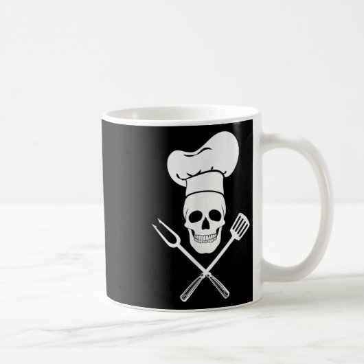 Koch Hat Cook Skull Kitchen Grillen Barbecue Tools Kaffeetasse (Rechts)