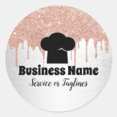 Koch Hat Cupcake Bäckerei Moderne Tropfen Runder Aufkleber (Vorderseite)