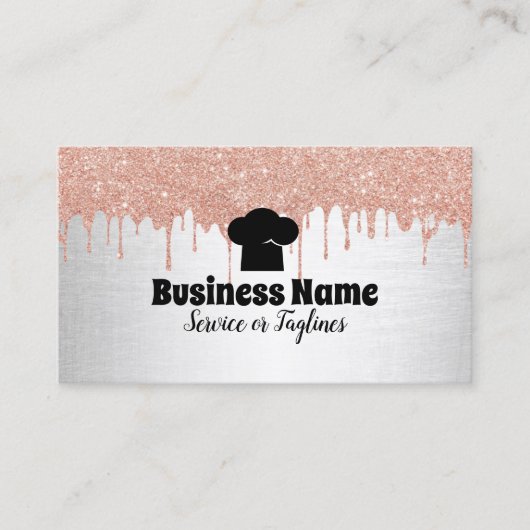 Koch Hat Cupcake Bäckerei Moderne Tropfen Visitenkarte (Vorderseite)