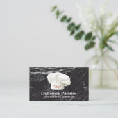 Koch Hat | Hintergrund aus schwarzem Marmor Visitenkarte (Stehend Vorderseite)