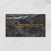 Koch Hat | Hintergrund aus schwarzem Marmor Visitenkarte (Rückseite)