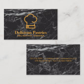 Koch Hat | Hintergrund aus schwarzem Marmor Visitenkarte (Vorne/Hinten)