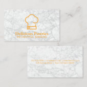 Koch Hat | Hintergrund aus weißem Marmor Visitenkarte (Vorne/Hinten)