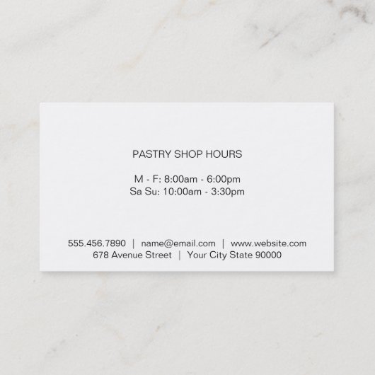 Koch Hat kulinarisch Visitenkarte (Rückseite)