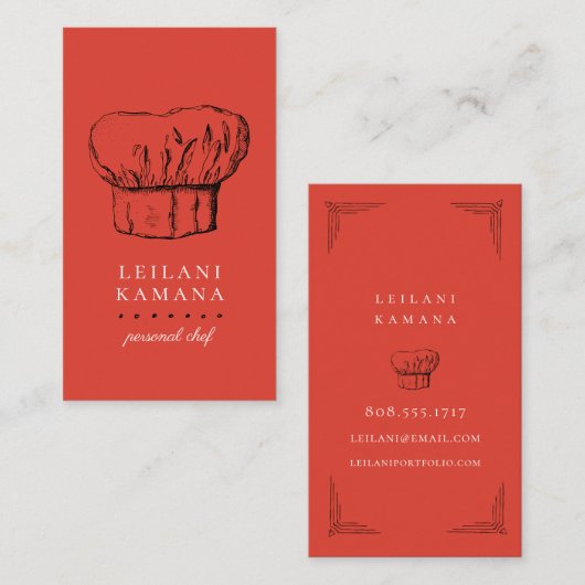 Koch Hat kulinarische Visitenkarten Visitenkarte (Vorne/Hinten)