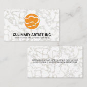 Koch Hat Orange | Marmorboden Visitenkarte (Vorne/Hinten)