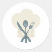 Koch Hat Runder Aufkleber (Vorderseite)