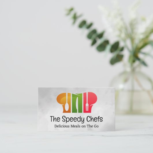 Koch-Hat-Silverware-Logo Visitenkarte (Stehend Vorderseite)