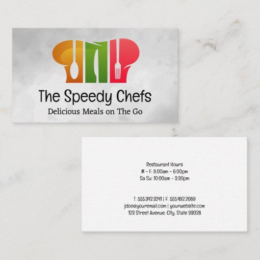 Koch-Hat-Silverware-Logo Visitenkarte (Vorne/Hinten)