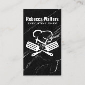 Koch Hat Spatulas | Schwarzer Marmor Visitenkarte (Vorderseite)