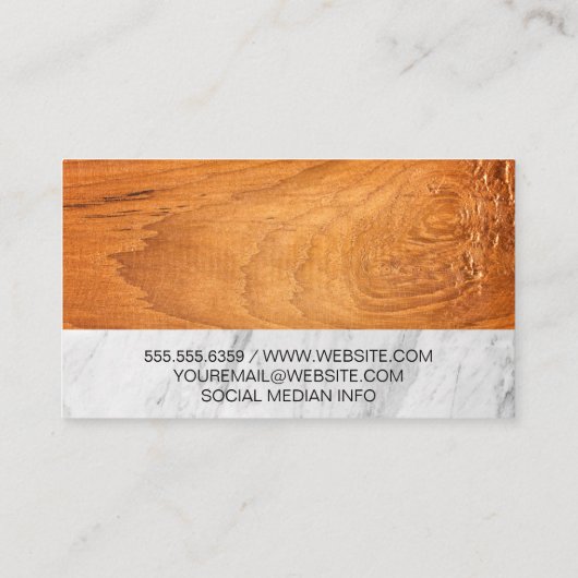 Koch Hat Spoon Fork | Holzmarmor Visitenkarte (Rückseite)