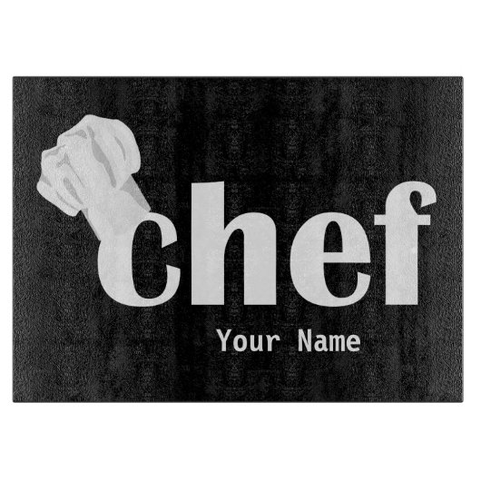 Koch Hat Text Custom Cutting Board Schneidebrett (Vorderseite)