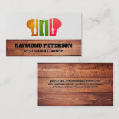 Koch Hat und Silverware | Cook-Logo Visitenkarte (Vorne/Hinten)